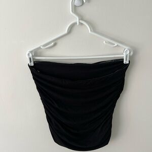 A New Day Black Ruched Pencil Mini Skirt